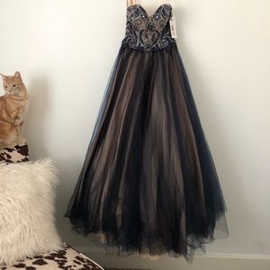 Prom dress, strapless, size 0, princess, jeweled